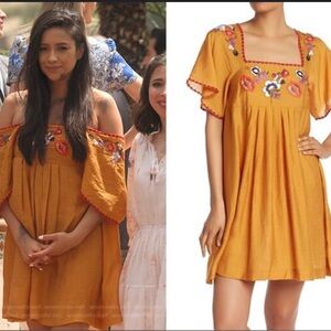 Madewell Embroidered Square Neck Mini Dress - Sz S